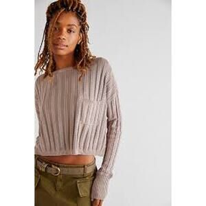Free People Romey Long Sleeve Pullover Women Small Lightweight Drapey Boat Neck